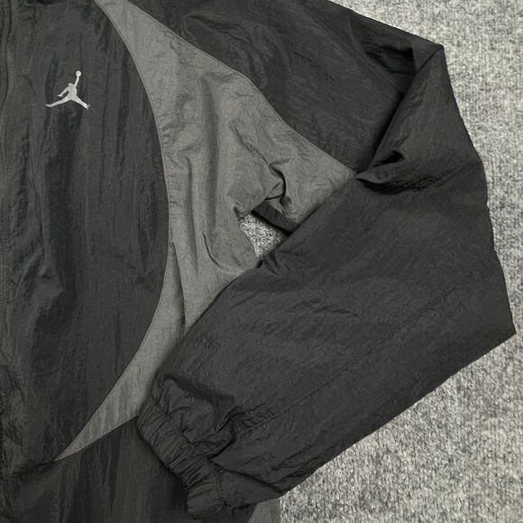 Nike Air Jordan Sport Jam Warm Up Jacket Mens Medium Black Grey Wind Breaker - Picture 4 of 11